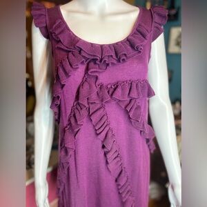 NWT Plum Cupio Sheath Dress with Ruffles